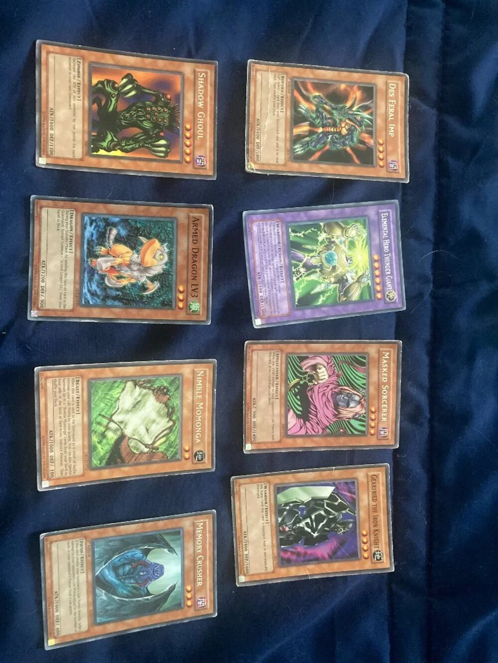 8 Collectible Yu-Gi-Oh 1996 Cards of all Kinds